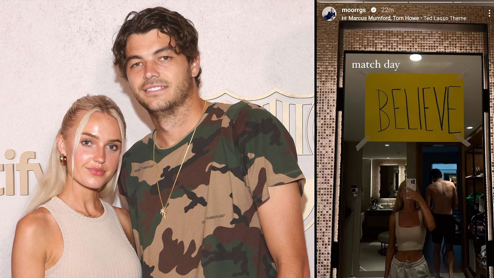 Taylor Fritz with girlfriend Morgan Riddle