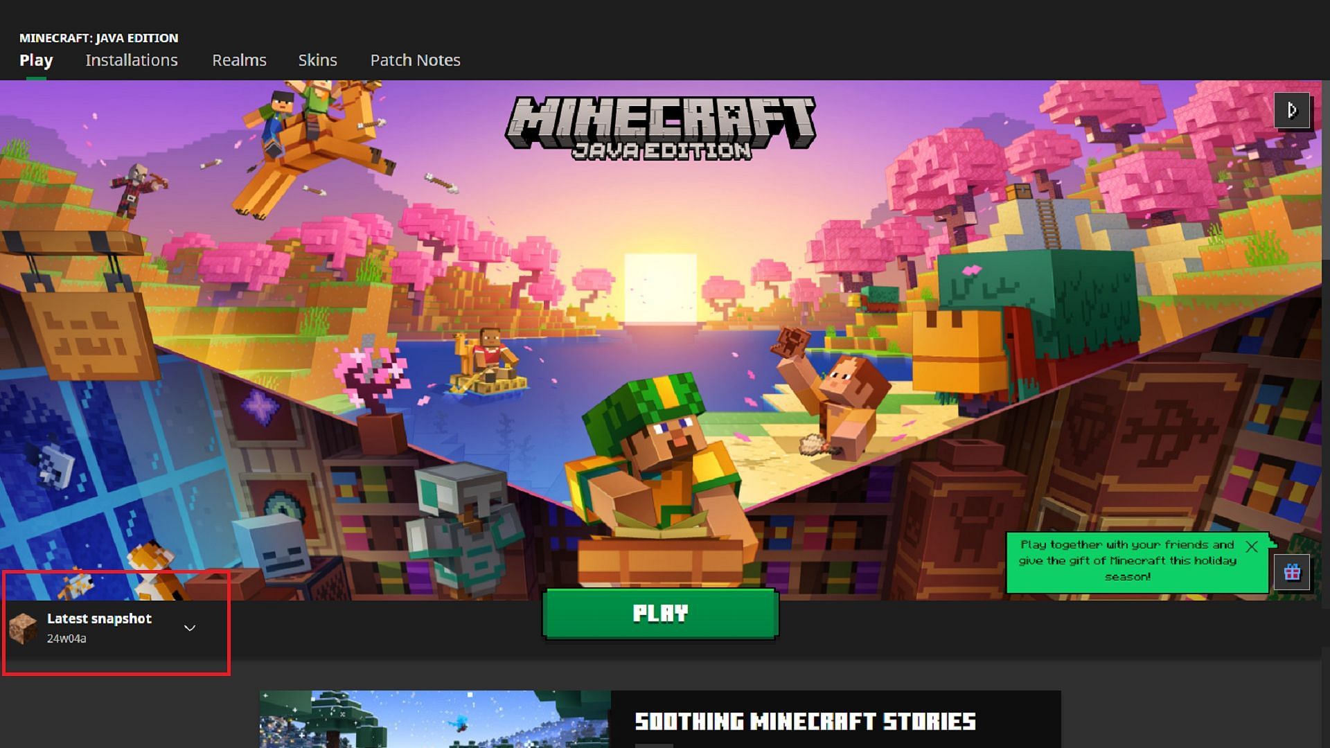The official game launcher can fully download new snapshots in just a few moments (Image via Mojang)