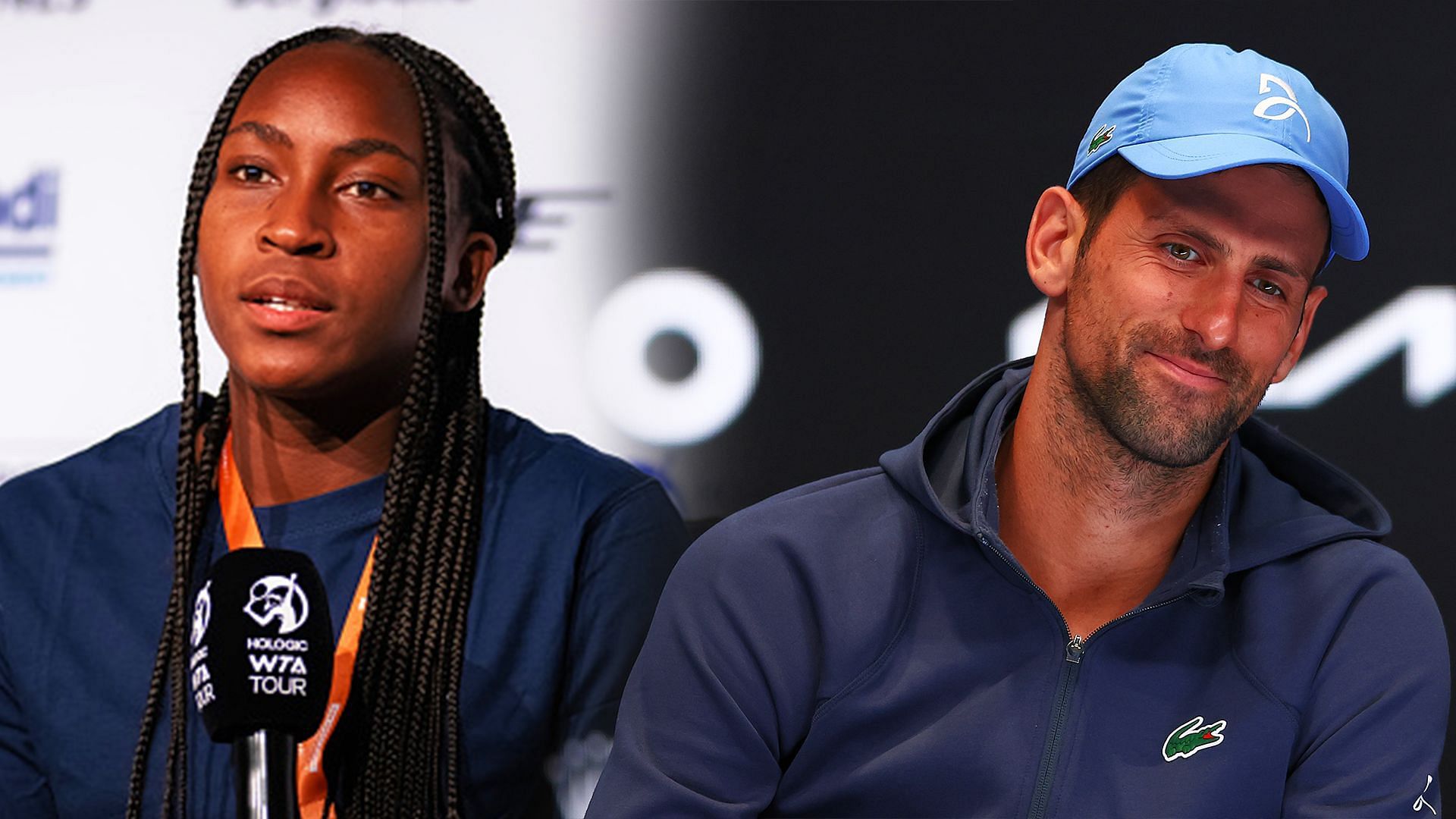 Coco Gauff (left) and Novak Djokovic