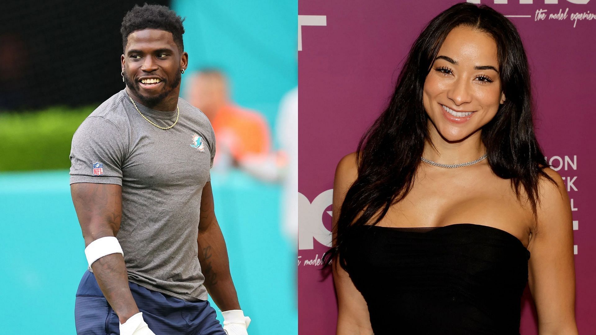 Miami Dolphins wide receive Tyreek Hill and his wife, Keeta Vaccaro