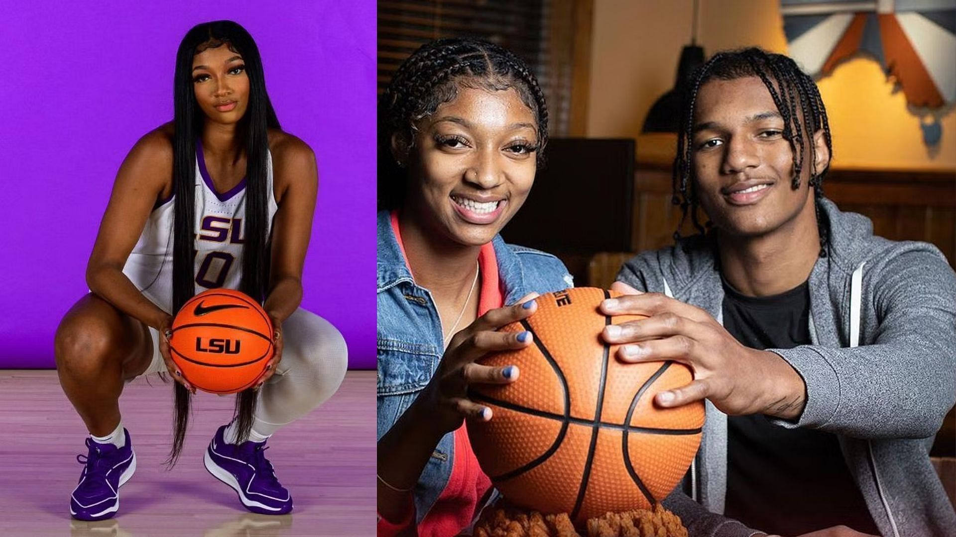 LSU Tigers basketball star Angel Reese and her brother, Julian Reese