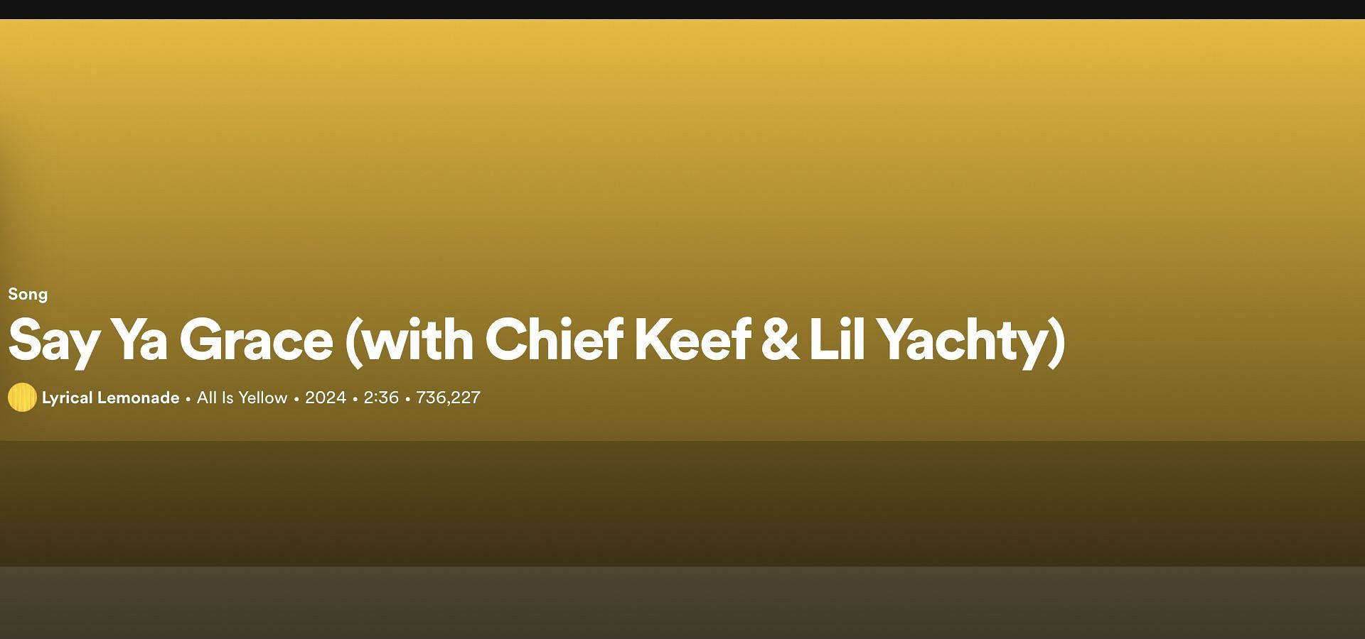 Track 3 from Lyrical Lemonade&#039;s All Is Yellow (Image via Spotify)