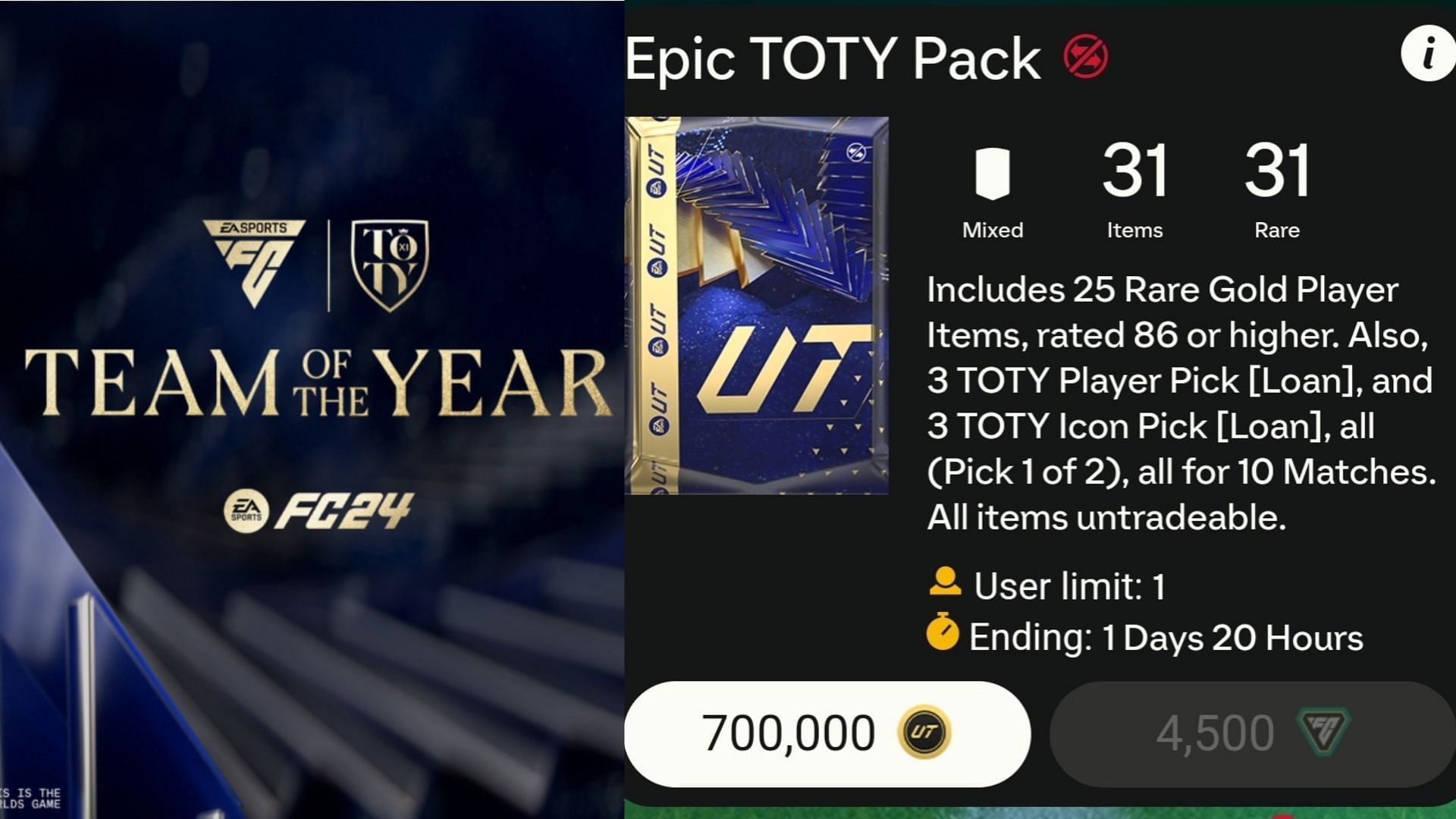 EA FC 24 Epic TOTY Pack review