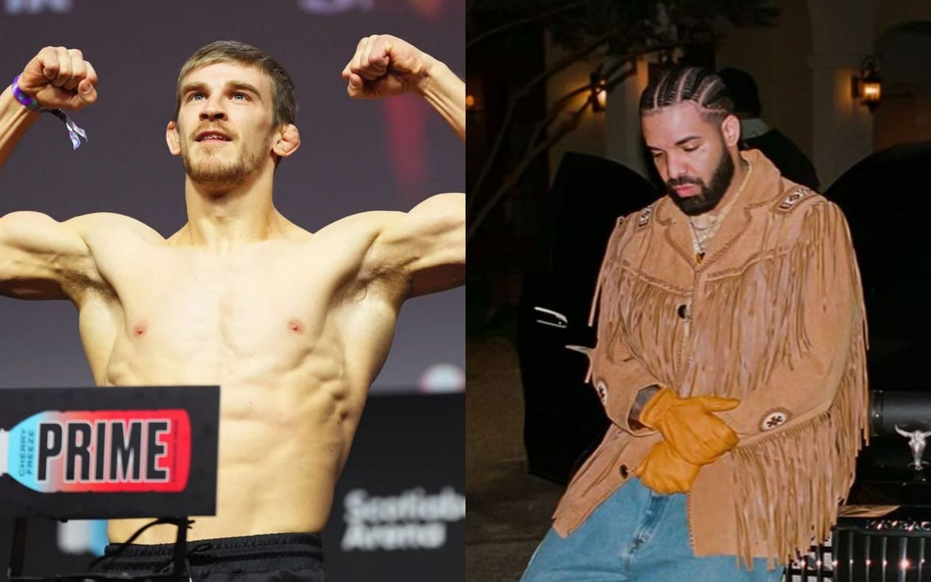 Arnold Allen (left) recounts a funny backstage incident with Drake (right) [Images courtesy: @arnoldbfa and @champagnepapi on Instagram]