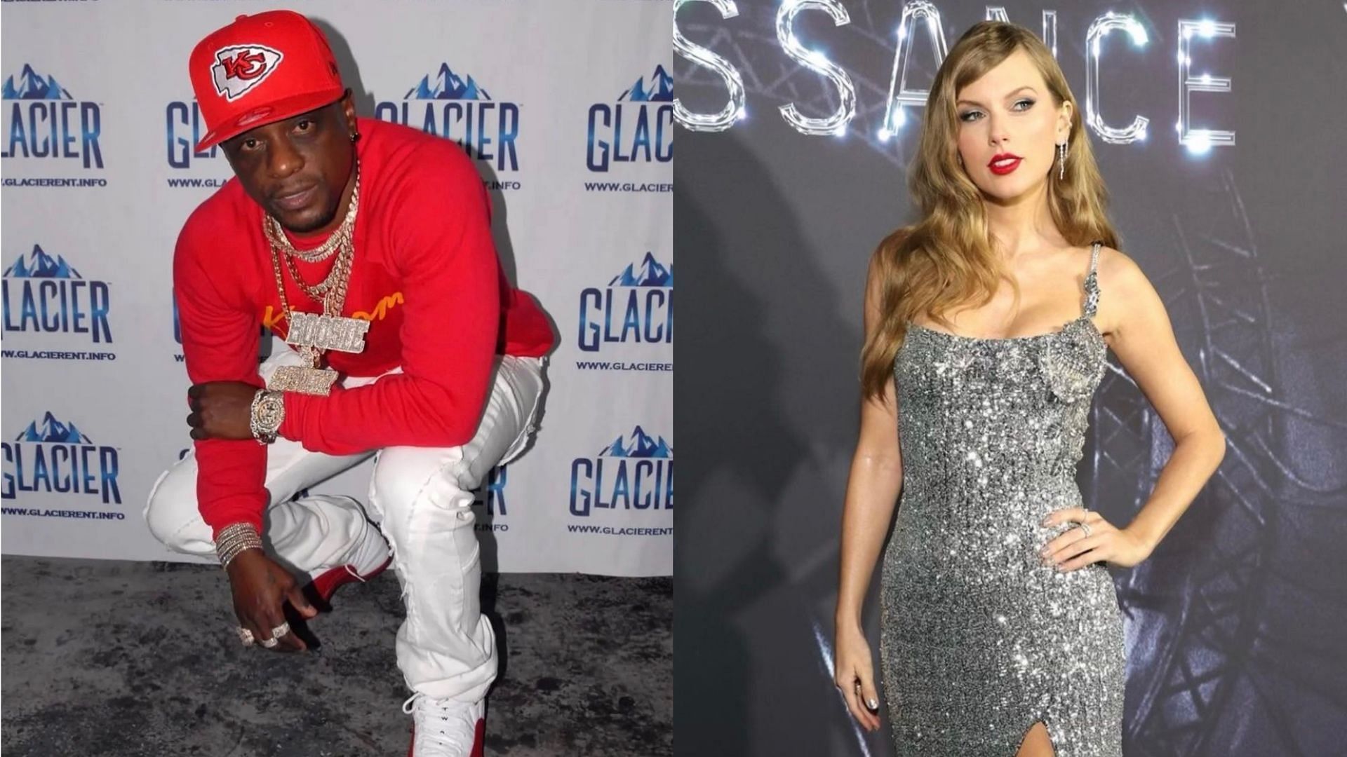 Boosie Badazz challenges Taylor Swift to a swag surf battle. (Images via Instagram/@boosienewnewig &amp; @taylorswift)