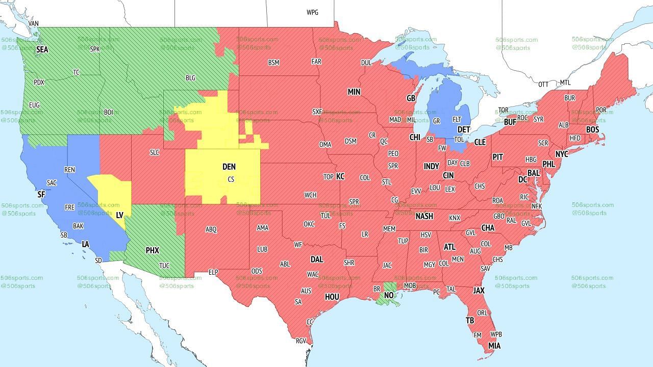 Fox TV Coverage Map (late games). Credit: 506Sports