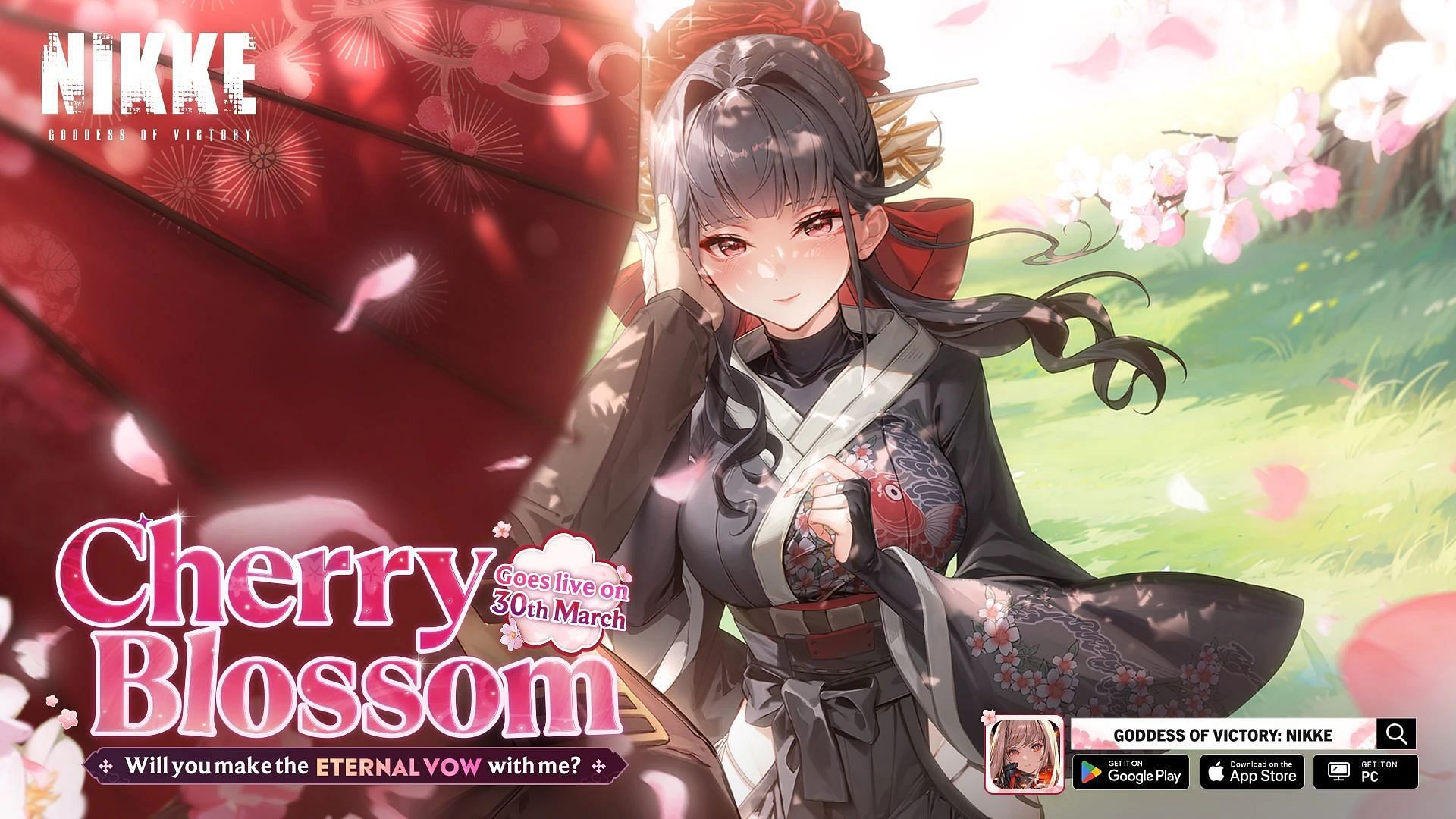 Cherry Blossom event will be available in the Goddess of Victory Nikke Lion Heart story update. (Image via Shift Up)