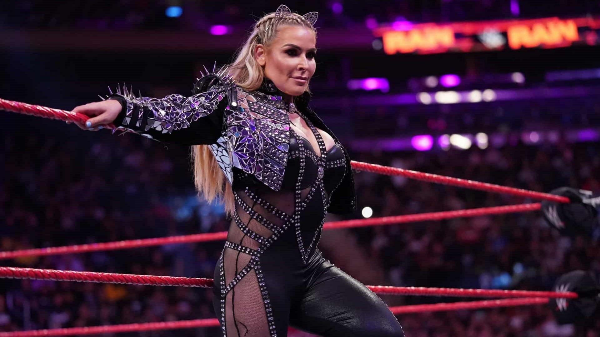 Natalya poses on the ropes during WWE RAW