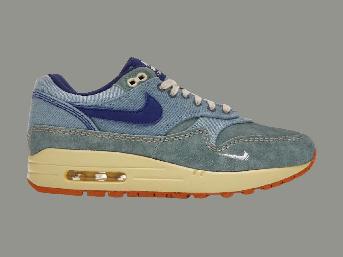 The Air Max 1PM &quot;Dirty Denim&quot; sneakers (Image via StockX)