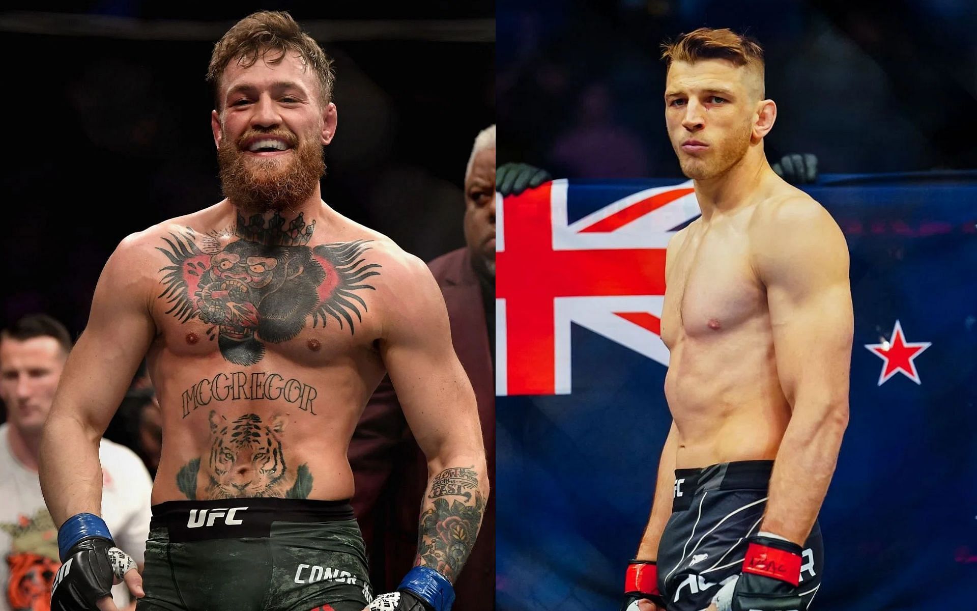 Dan Hooker (right) calls out perennial lightweight contender, and eyes a return on the same card as Conor McGregor (left) [Images Courtesy: @GettyImages]