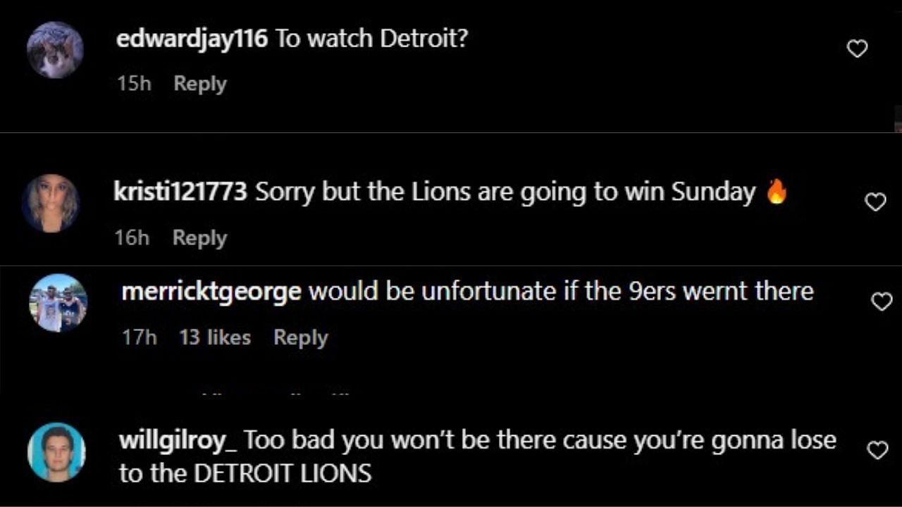 More Lions fans react to Culpo's IG post