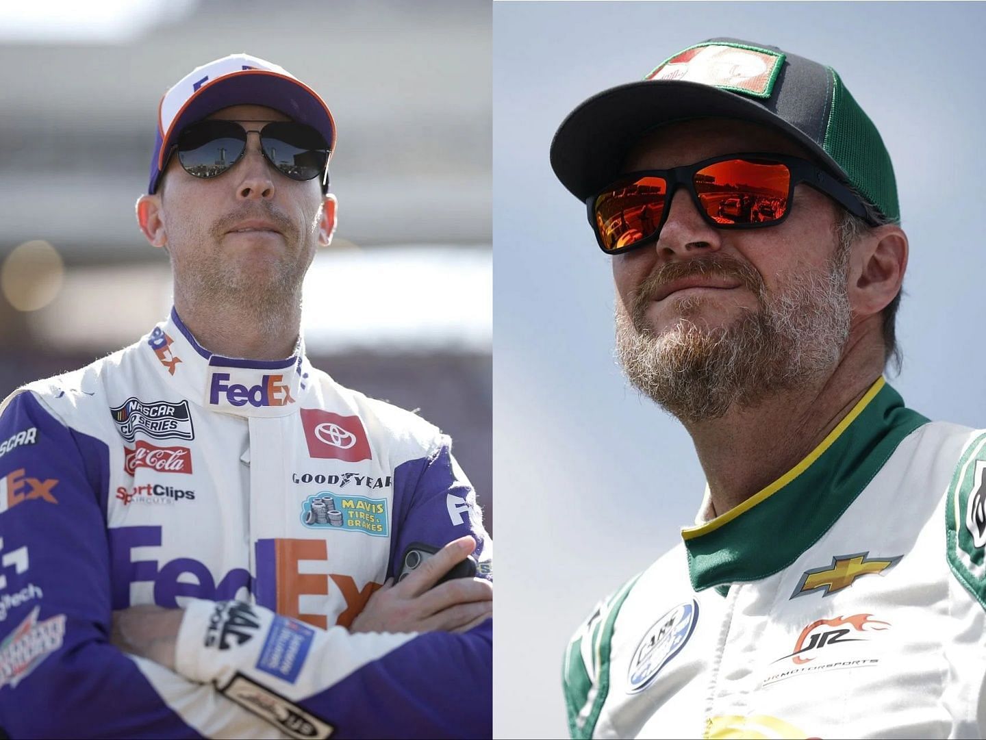 Denny Hamlin and Dale Earnhardt Jr. (Images via Getty)