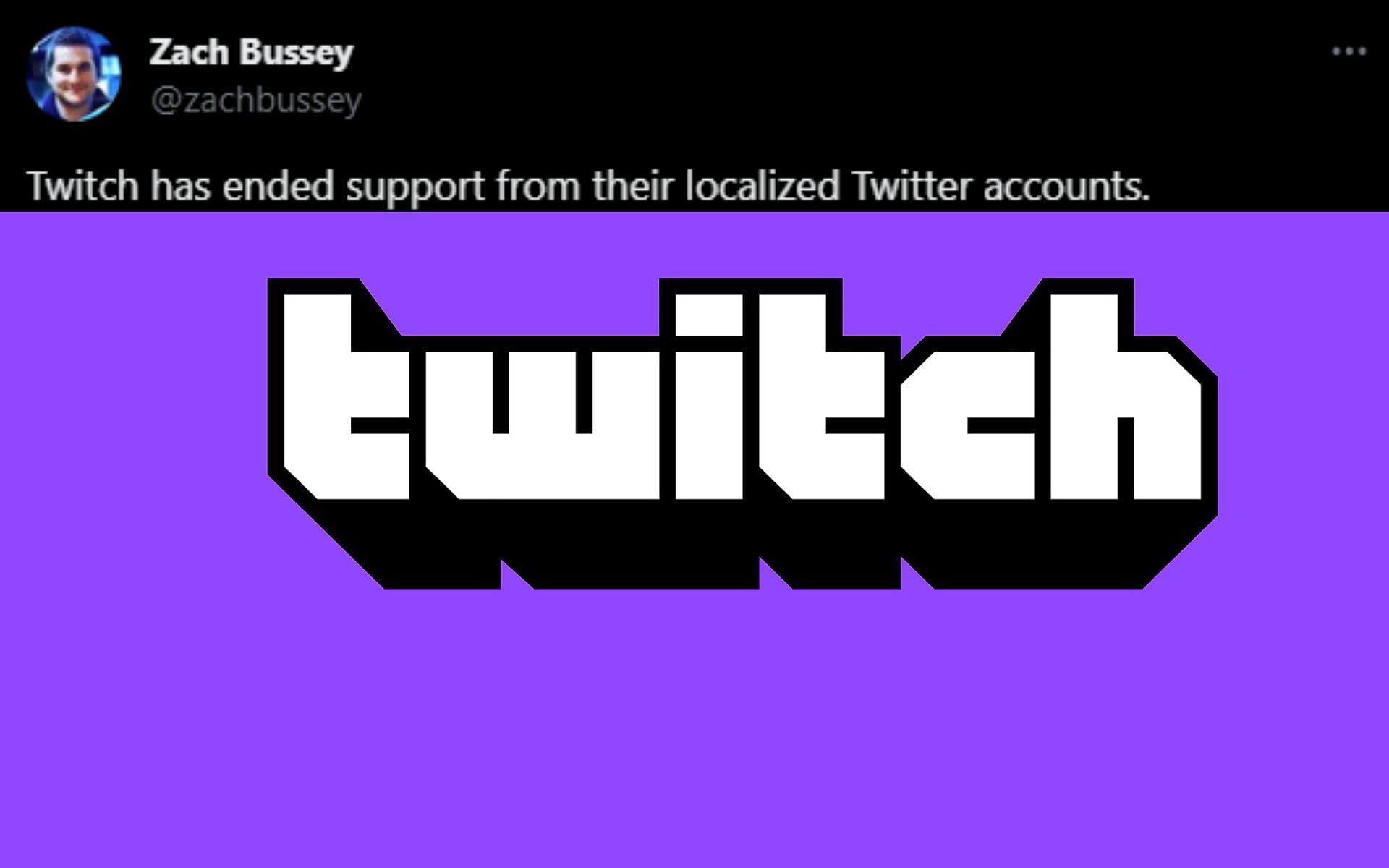 Twitch ends Non-English X support (Image via Twitch &amp; X/@Zachbussey)