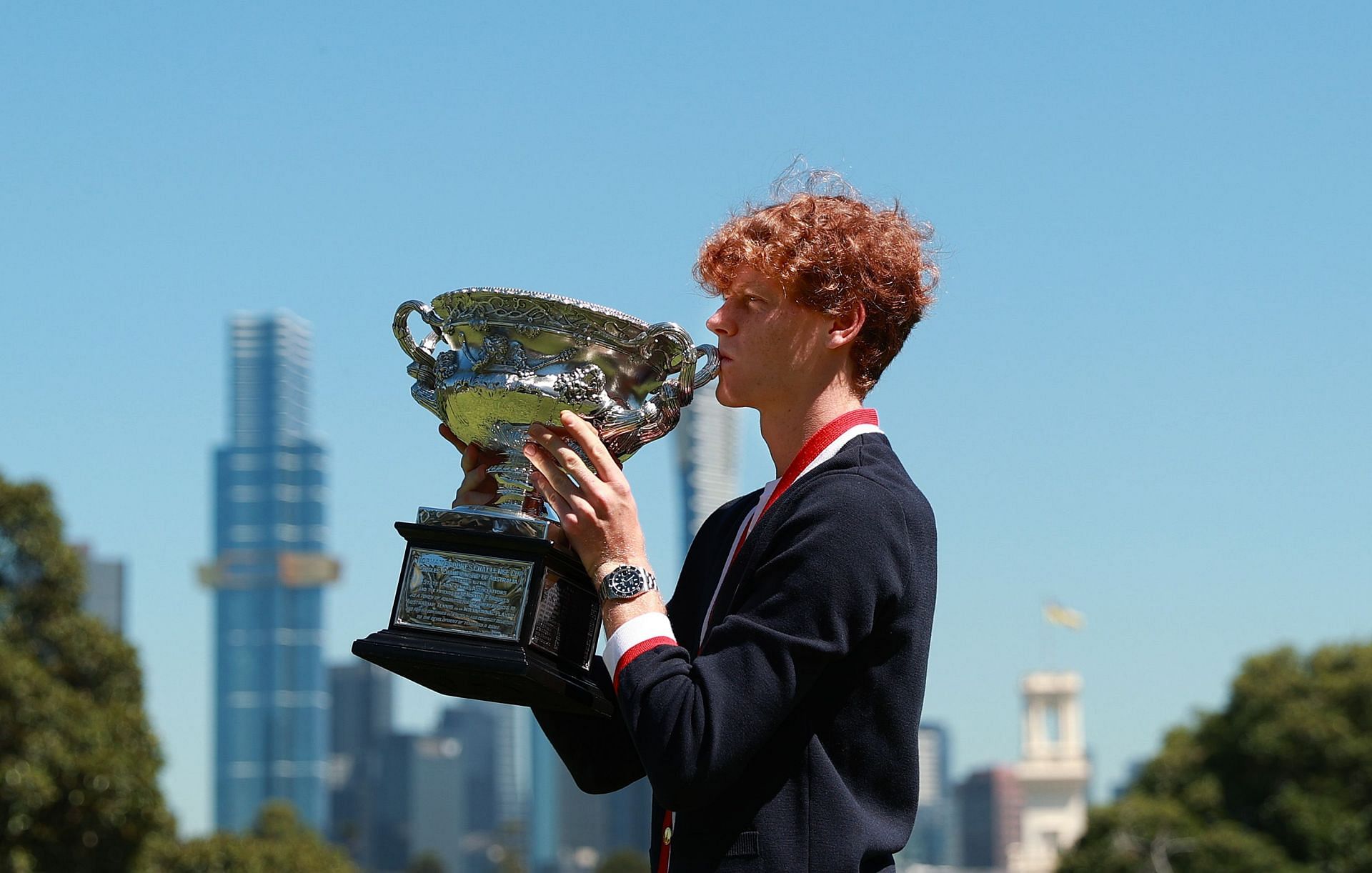 Jannik Sinner pictured during the 2024 Australian Open Mens Champion Media Opportunity