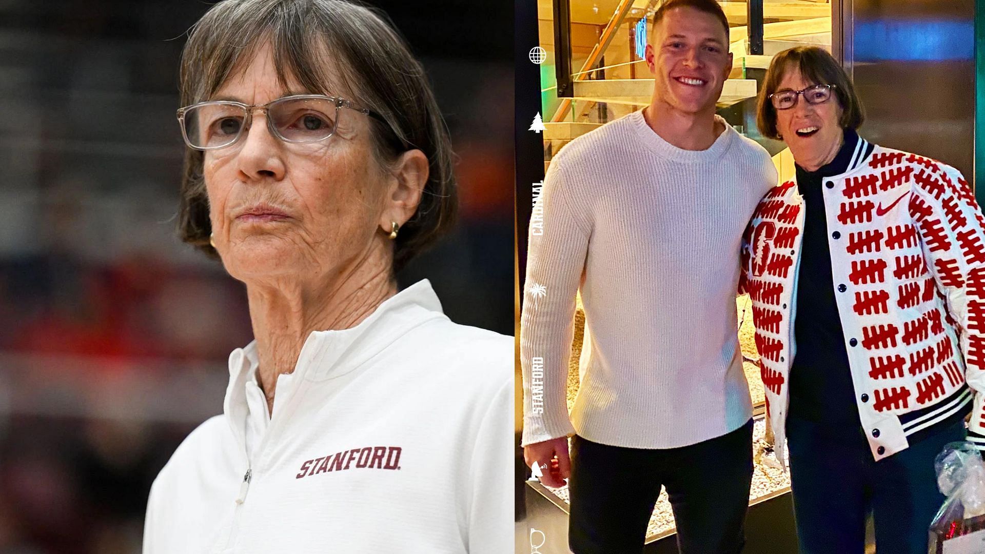 Christian McAffrey shares warm snap with Tara VanDerveer