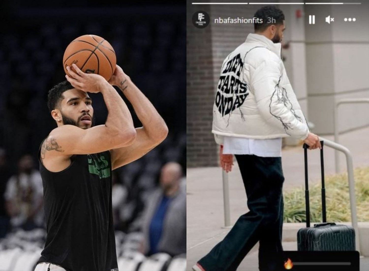 Boston Celtics All-Star Jayson Tatum was spotted wearing a $300 jacket ahead of their clash with the OKC Thunder on Tuesday.