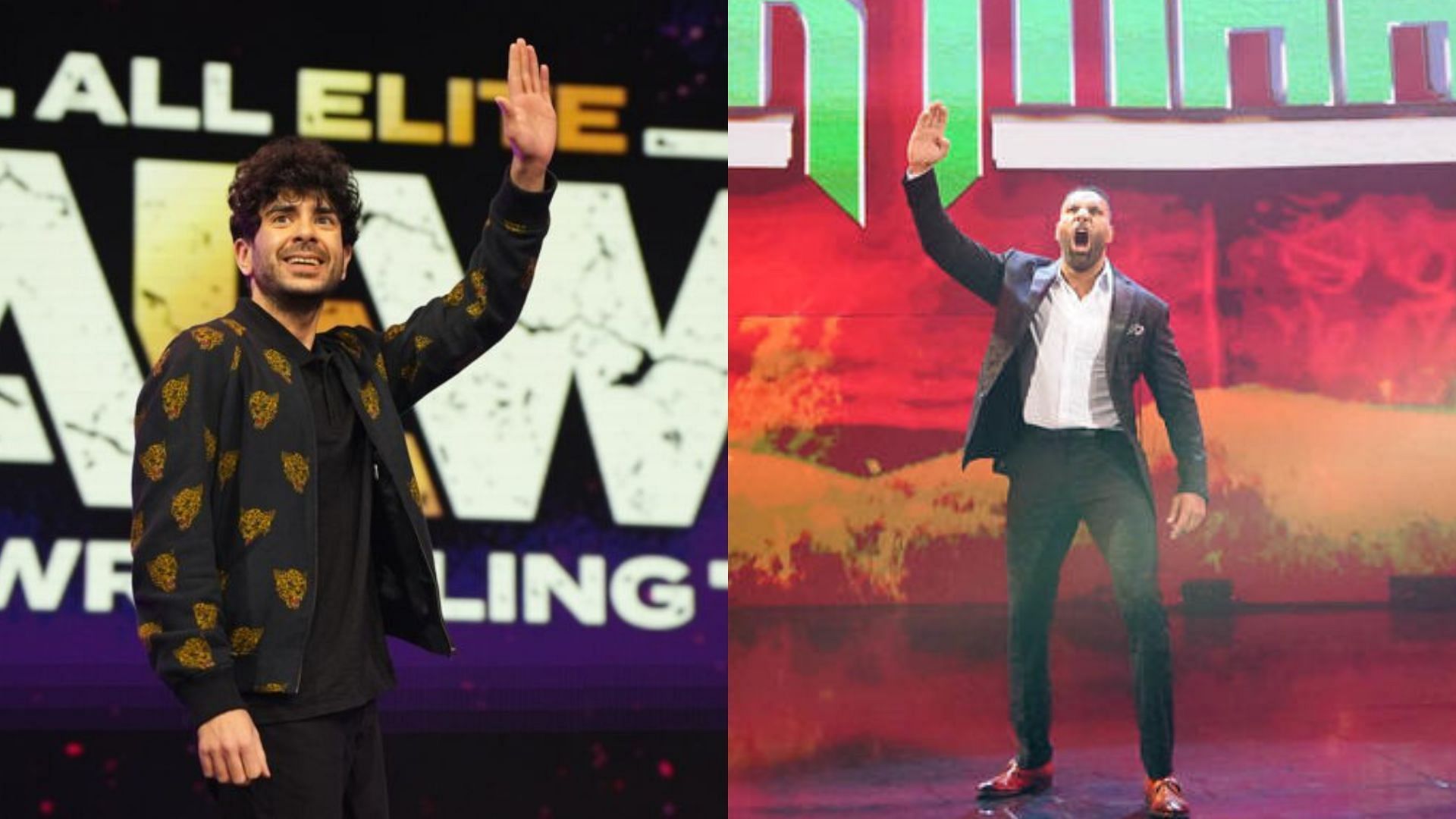 Tony Khan (left) is the president of All Elite Wrestling and Jinder Mahal (right) is a former WWE Champion