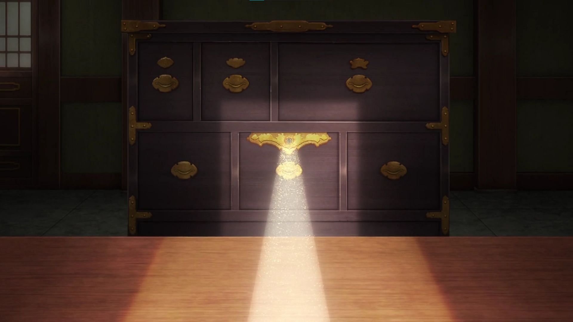 The Apothecary Diaries episode 16: The Cabinet being hit by sun rays (Image via TOHO Animation)