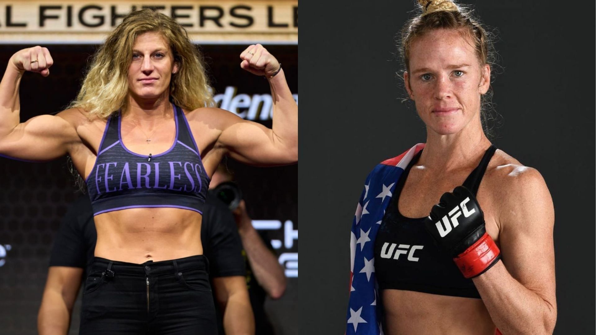 Kayla Harrison (left) opens as betting favorite over Holly Holm (right) [Images courtesy of @kaylaharrisonofficial &amp; @hollyholm on Instagram]