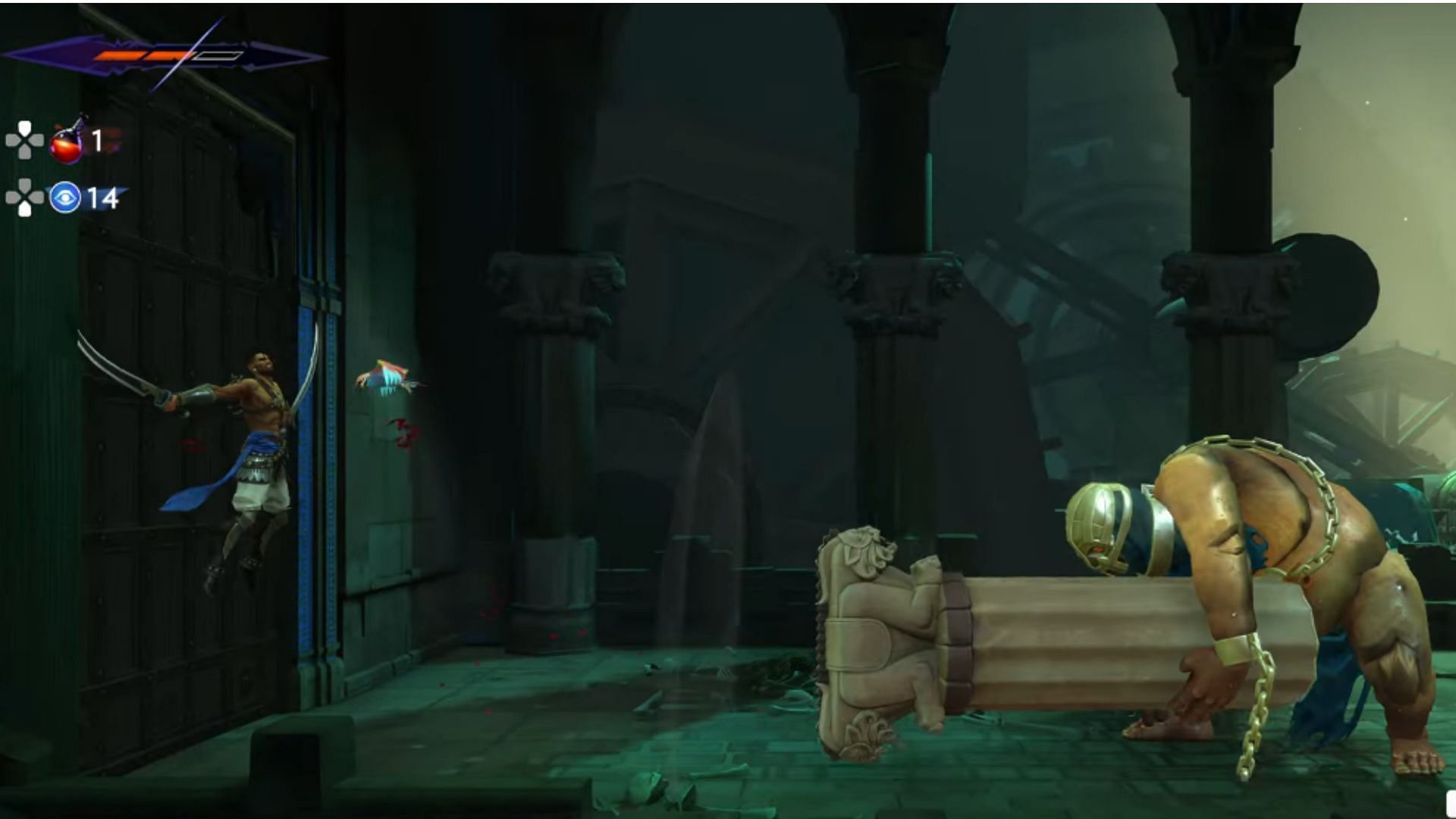 Undead Prisoner launching the pilar thrust attack in Prisoner in Prince of Persia The Lost Crown (Image via YouTube/Boss Fight Database)