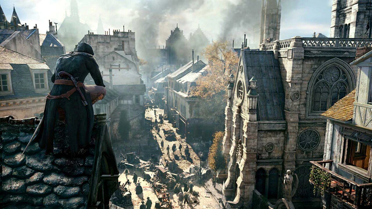 Unity features a very memorable story that intertwines with historical moments of the French Revolution (Image via Ubisoft)