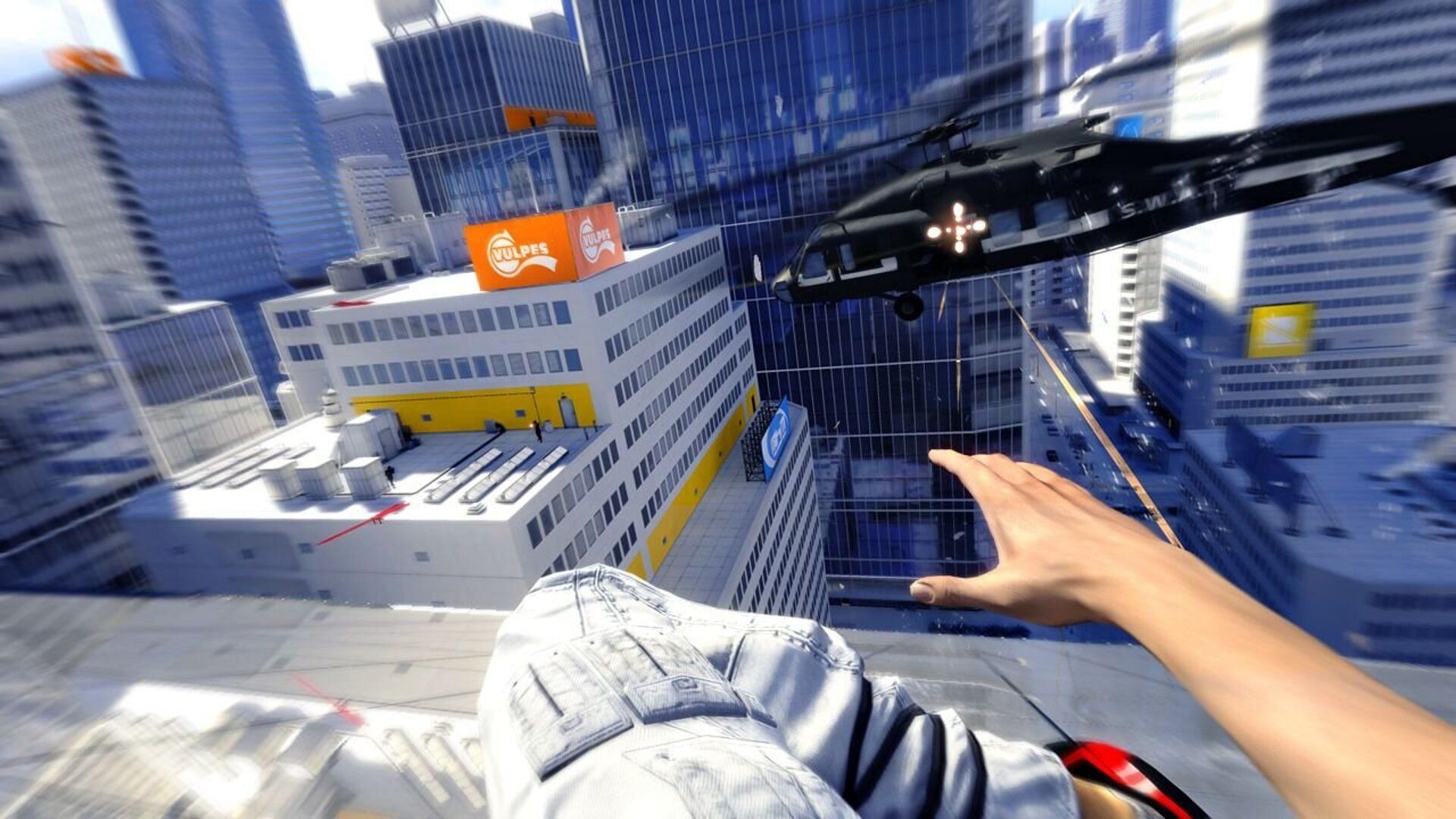 Mirror&#039;s Edge offers an industry favorite first-person parkour experience that contends well as one of the best games like Prince of Persia to try in 2024. (Image via Dice)
