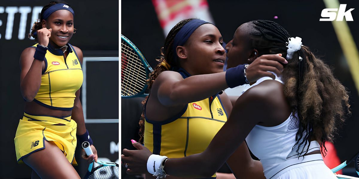 Coco Gauff embracing Alycia Parks at the 2024 Australian Open 3R