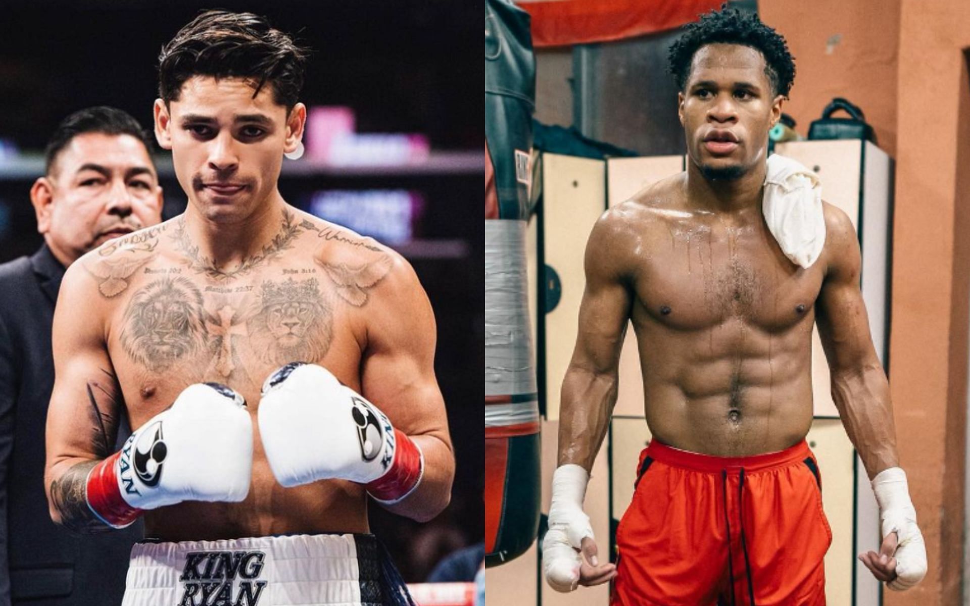 Ryan Garcia (left) explains why Devin Haney (right) fight is no longer an option [Images Courtesy: @realdevinhaney and @kingryan on Instagram]
