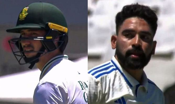 [Watch] Mohammed Siraj stares aggressively at Nandre Burger on Day 2 of 2nd IND vs SA Test