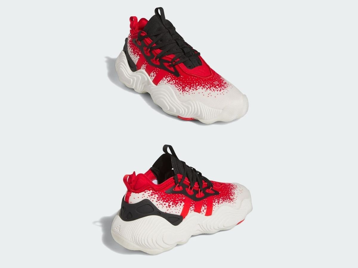 Adidas Trae Young 3 White/Red sneakers (Image via SBD)