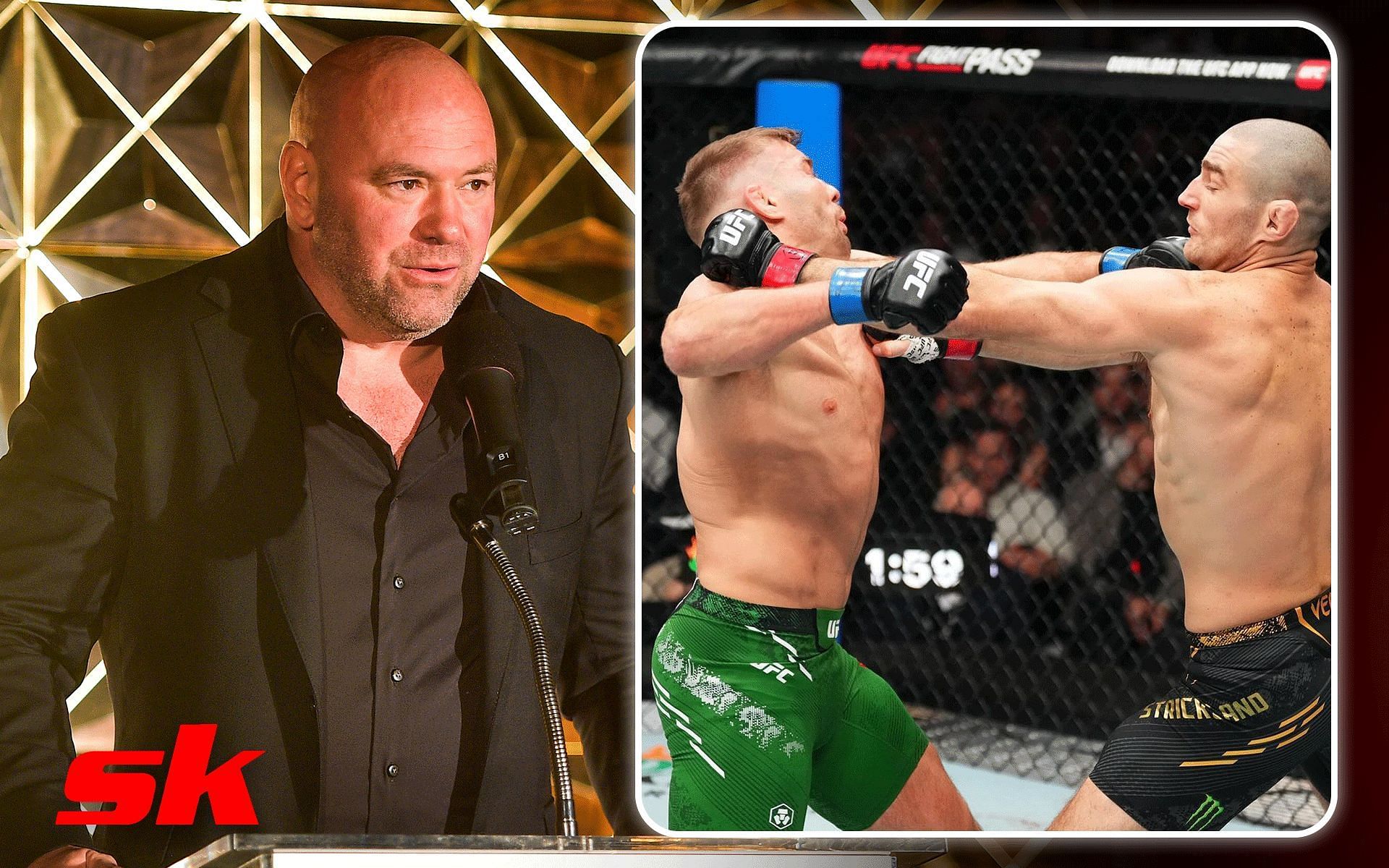 Dana White disagreed with the result of Sean Strickland and Dricus du Plessis. [via Getty Images and Instagram @ufc]