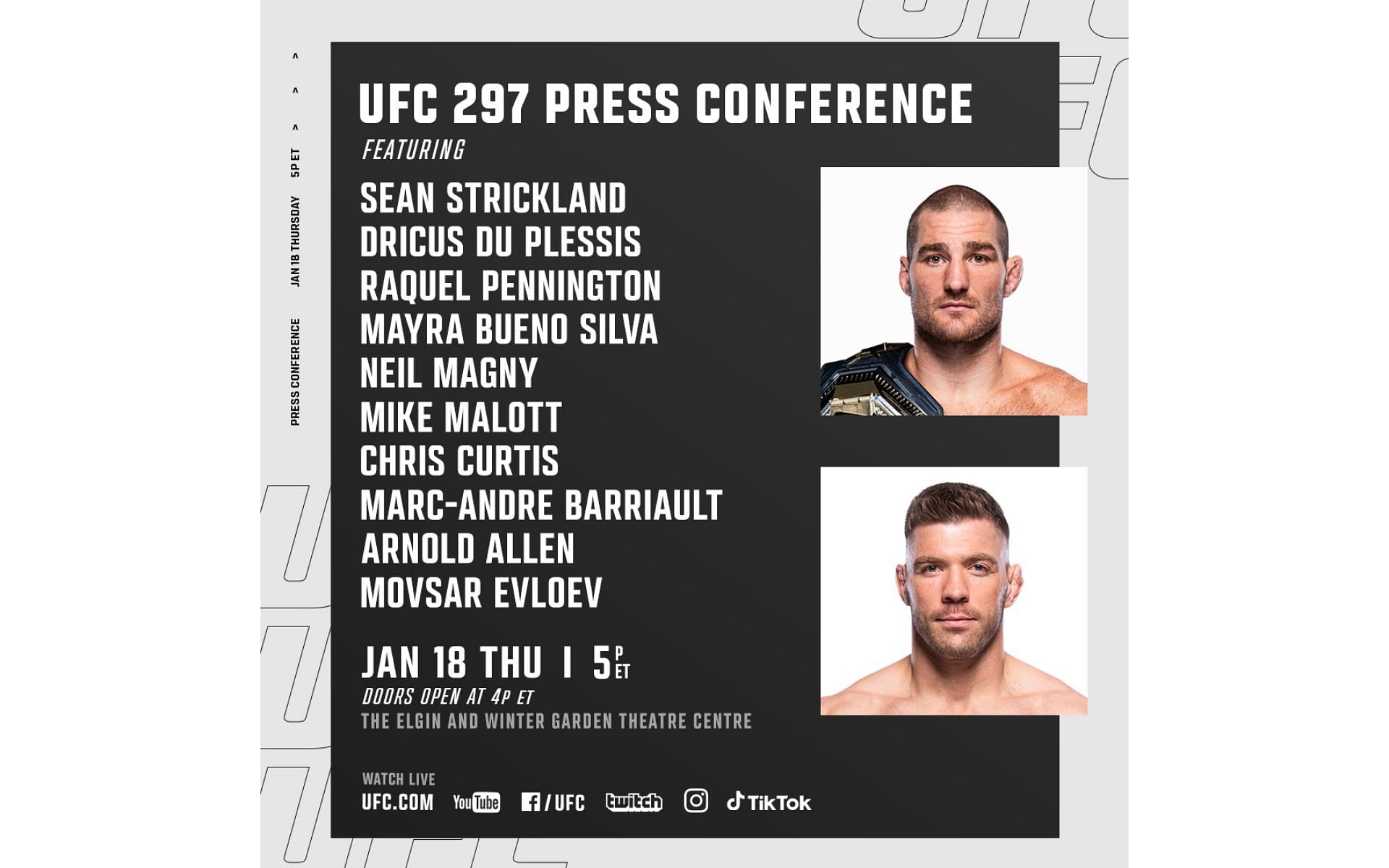 UFC 297 pre-fight press conference poster [Image courtesy: @ufc - X]