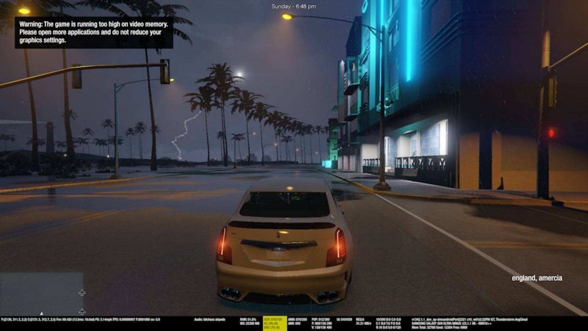 The rumored Vice City mod for Grand Theft Auto V (Image via X/@lmk_nathan42915)