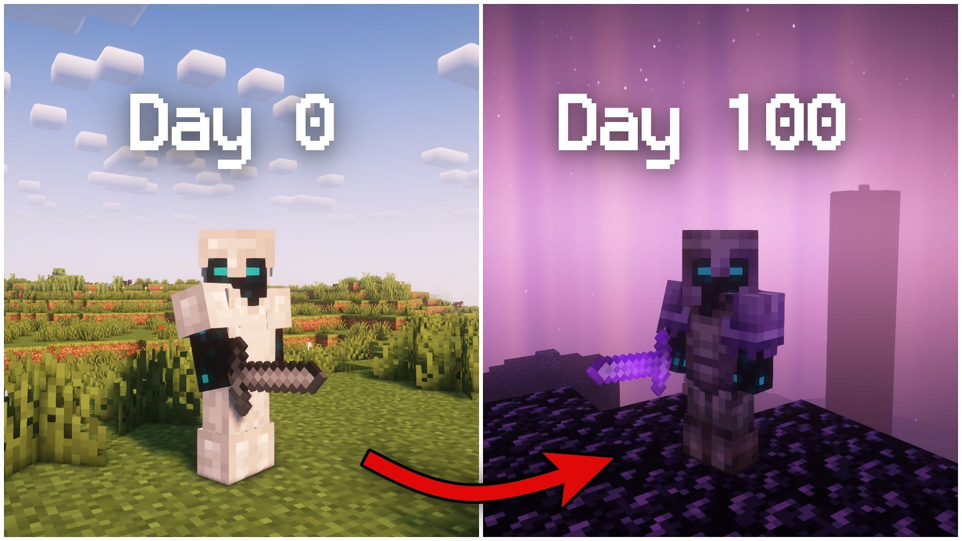 100 days in Minecraft is one of the most popular YouTube series (Image via Sportskeeda)