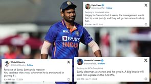 "Hope he don’t get judged with this just one match" - Twitter reacts as Sanju Samson makes it to the playing XI for 3rd IND vs AFG T20I
