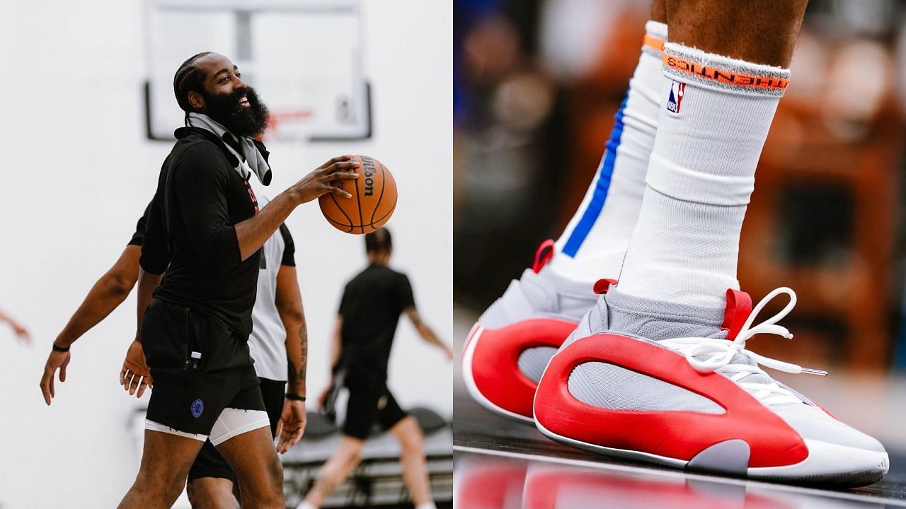 James Harden rocks his favorite pair of shoes against Miami Heat