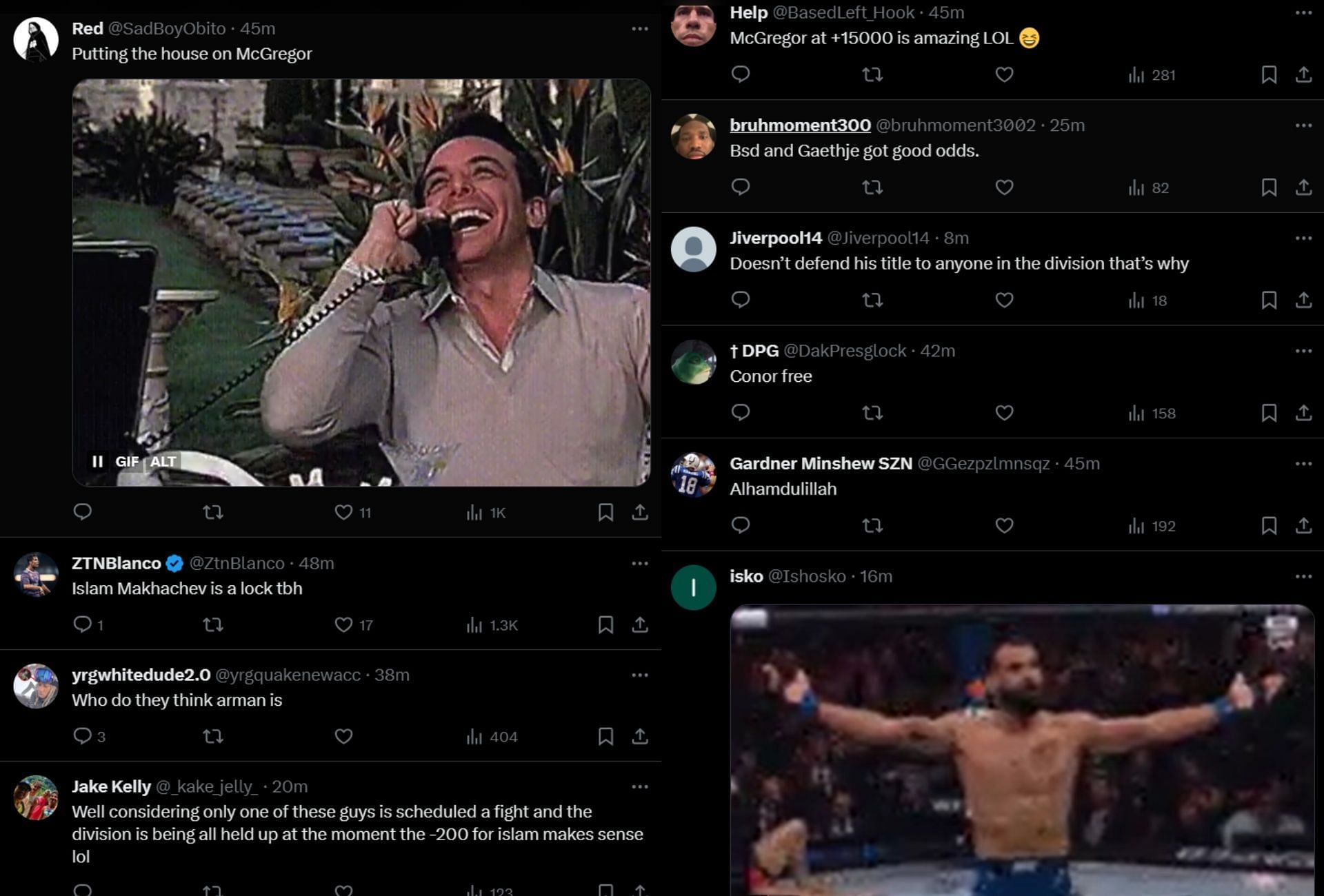 Fan reactions to Conor McGregor&#039;s odds of becoming champion again