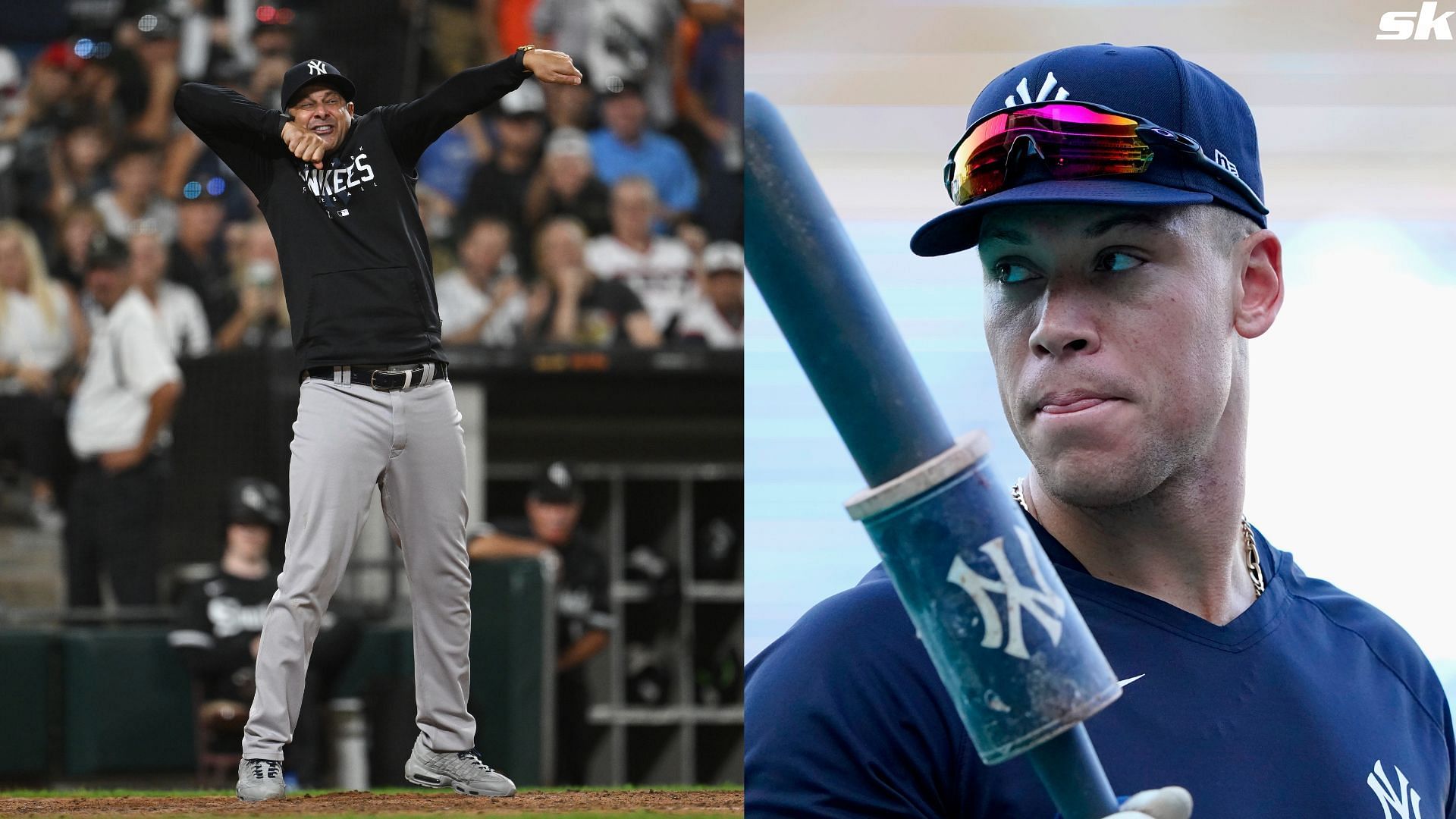 Aaron Judge of the New York Yankees looks on during the third inning against the Seattle Mariners