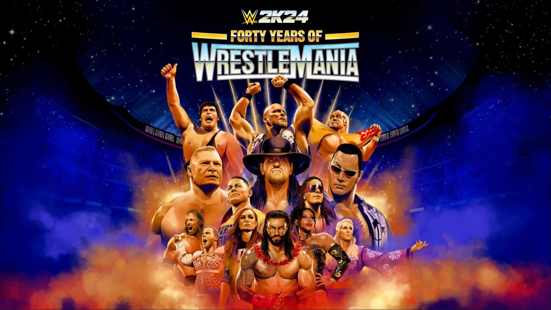 40 years of WrestleMania WWE 2K24 cover (Image via WWE)