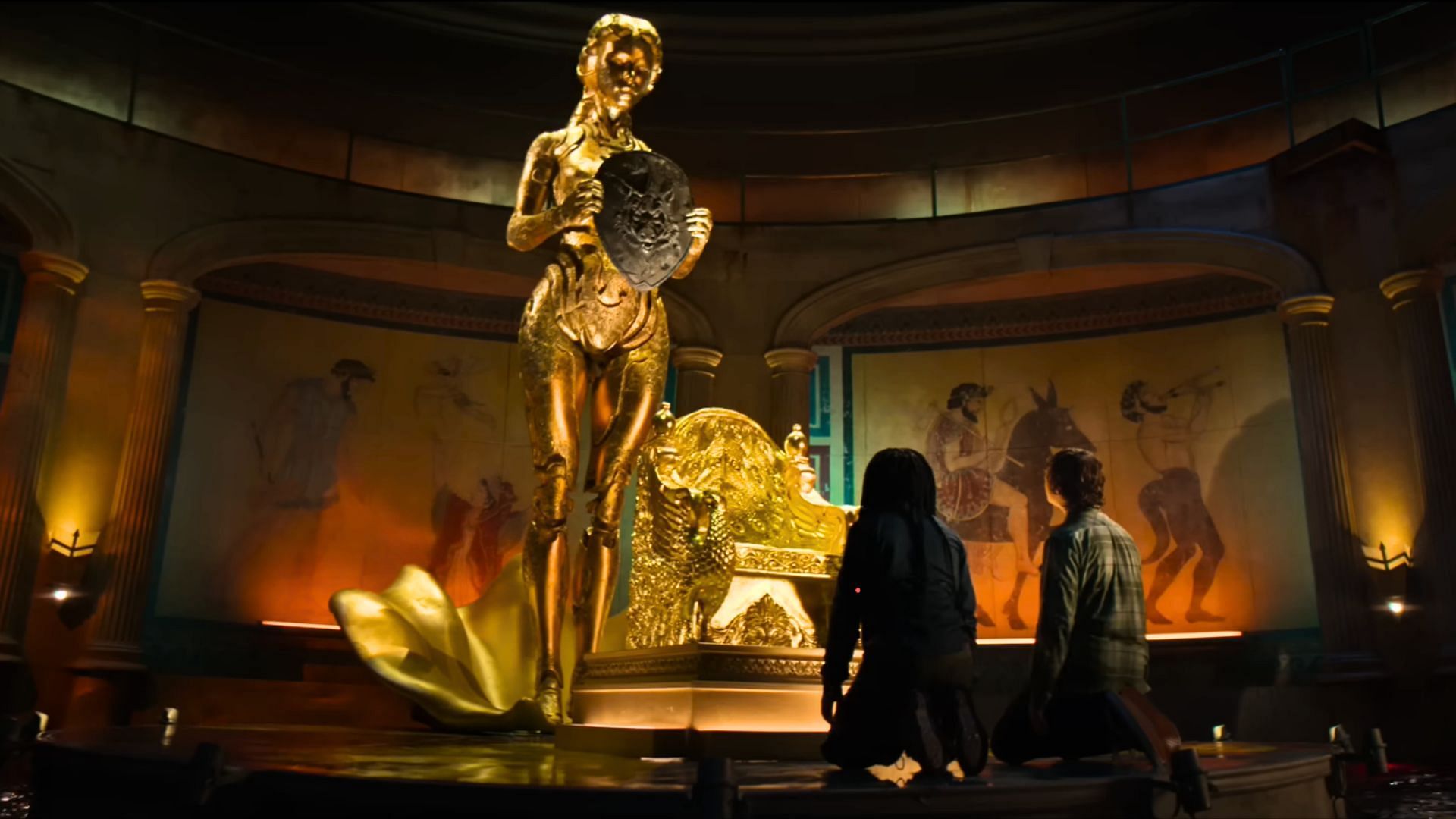 Percy and Annabeth had to convince Hephaestus (Image via Disney+)