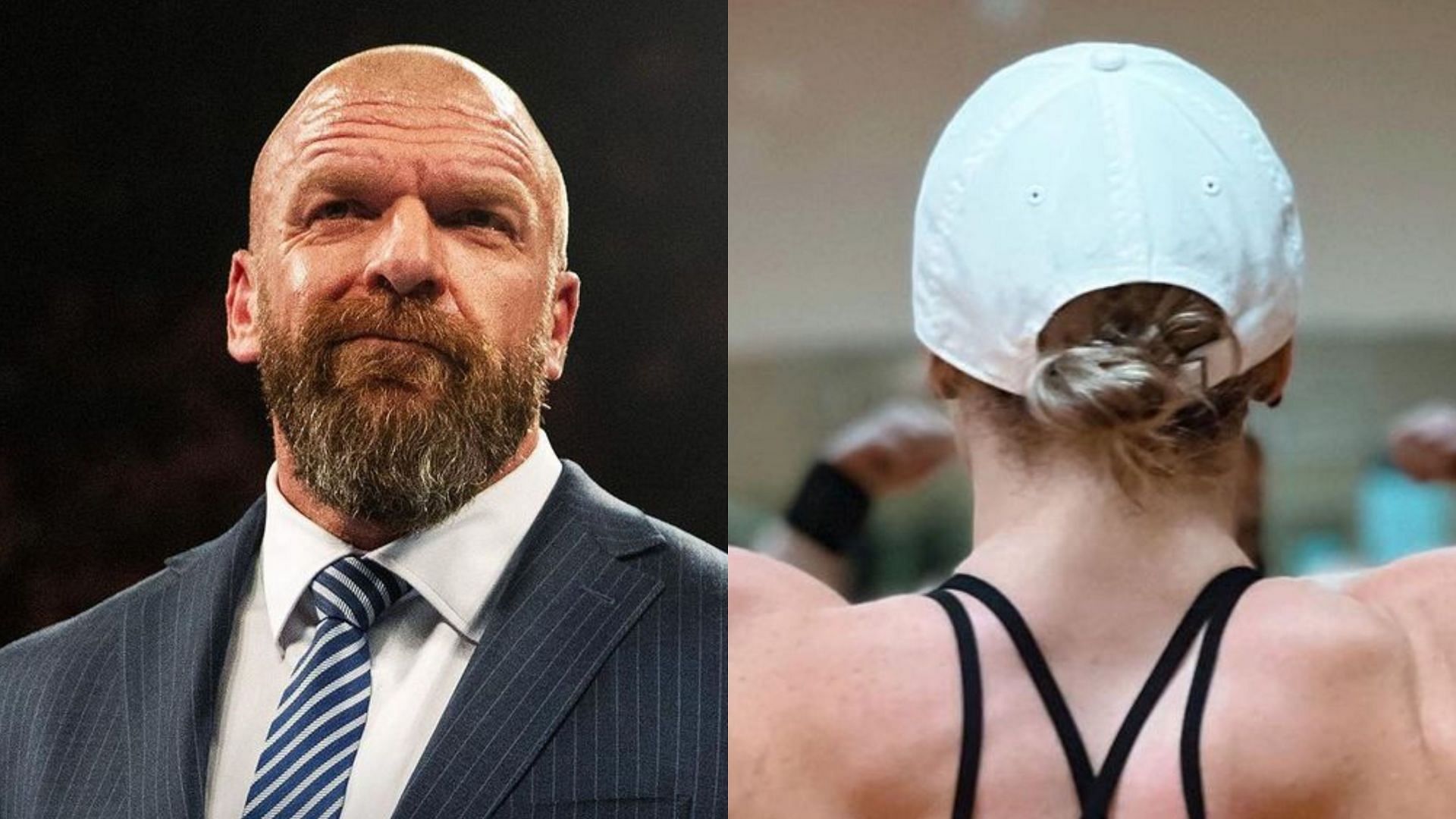 WWE Chief Content Officer Triple H (left) and Jordynne Grace (right)