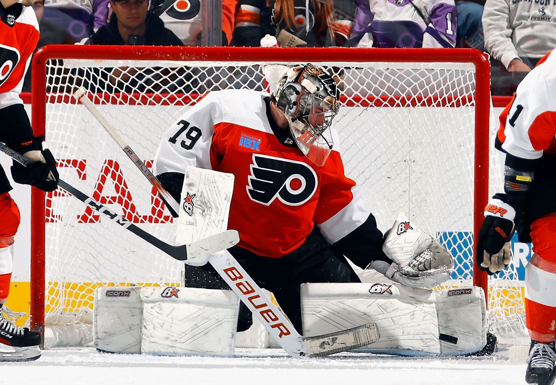 Carter Hart of the NHL&#039;s Philadelphia Flyers