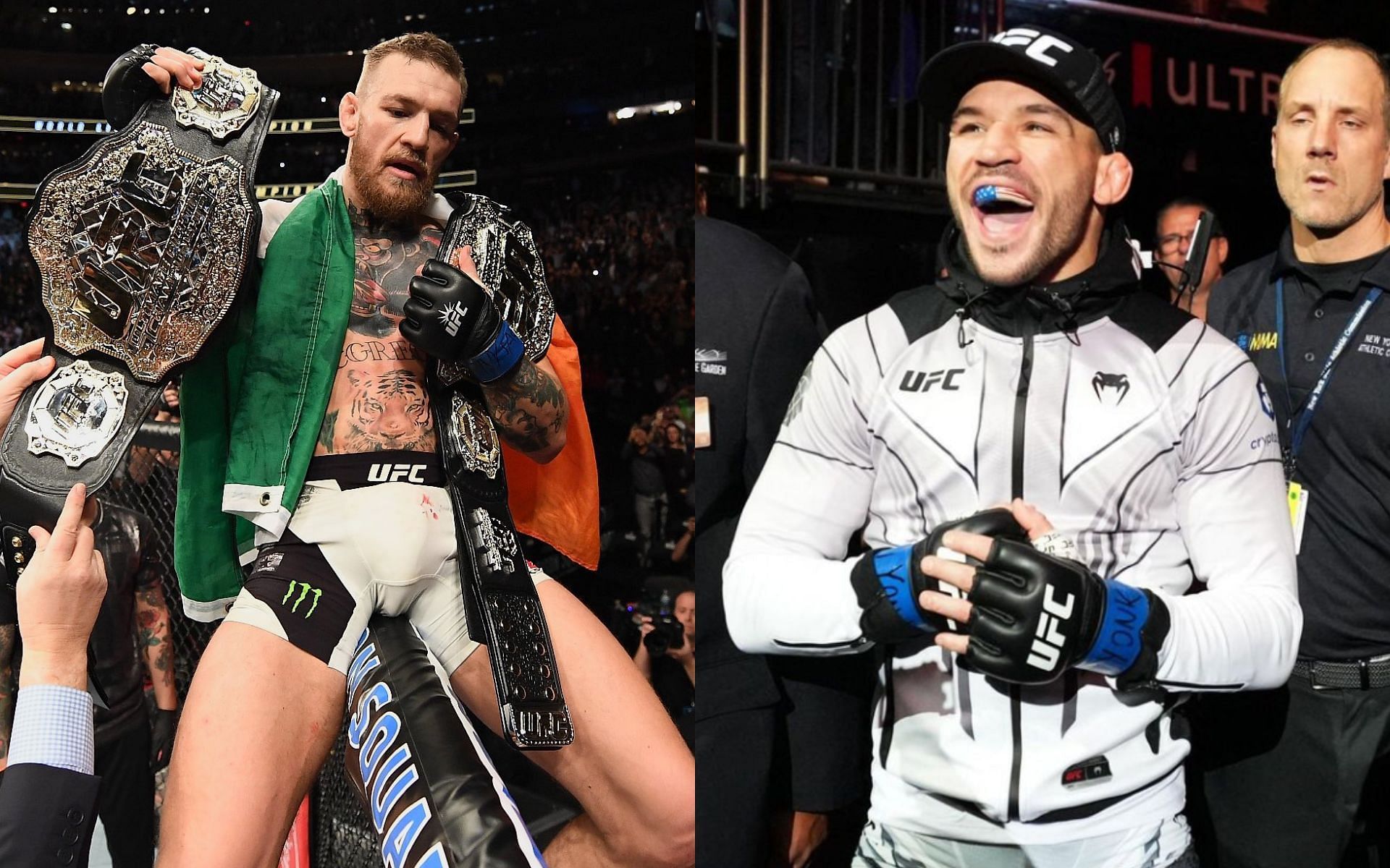 Conor McGregor (left) should fight at lightweight more often amid return at 185 pounds against Michael Chandler (right), says UFC commentator [Images Courtesy: @suga_szn_ on X and @mikechandlermma on Instagram]