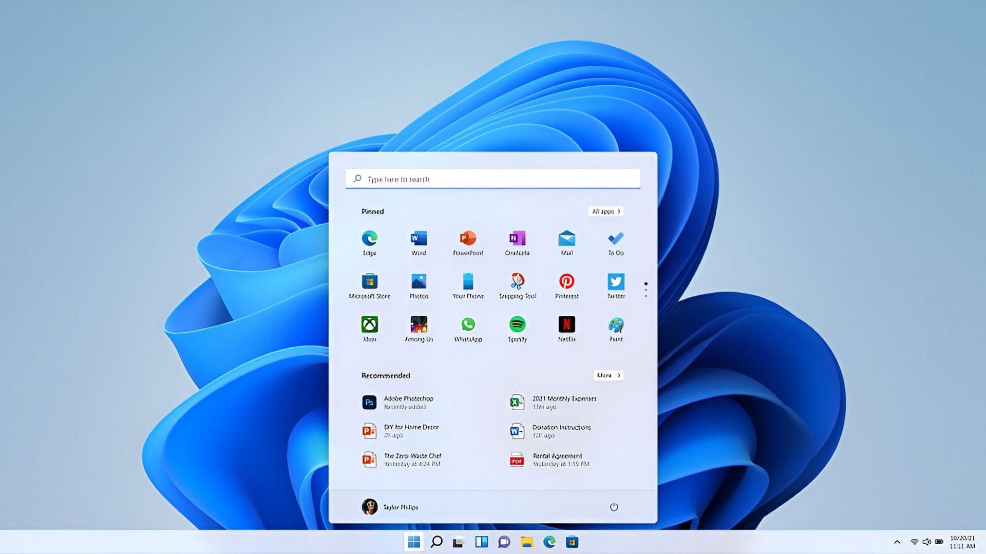 Windows Start menu (Image via Microsoft)