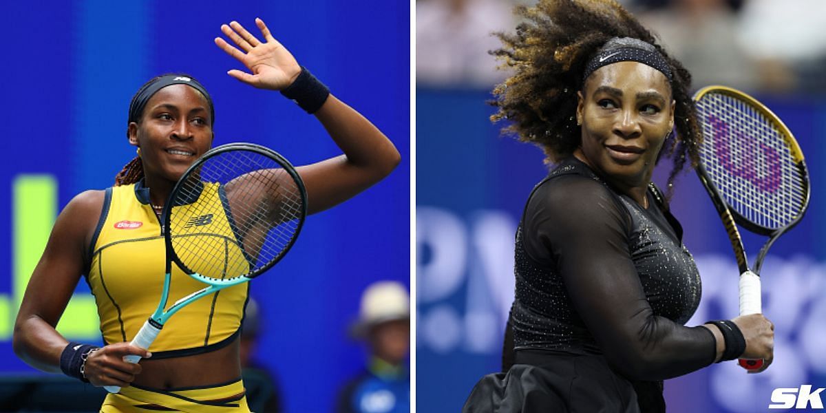 Coco Gauff (L) and Serena Williams (R)