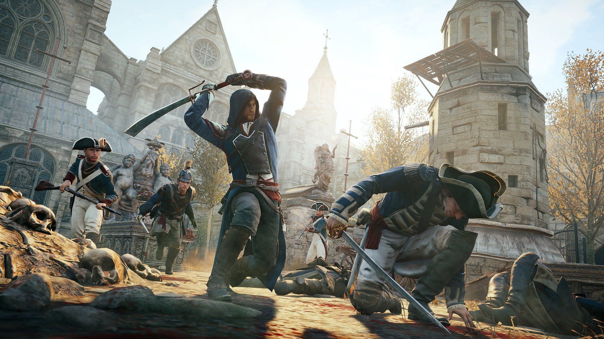 The fighting animations in Assassin&#039;s Creed Unity are very fluid and realistic (Image via Ubisoft)