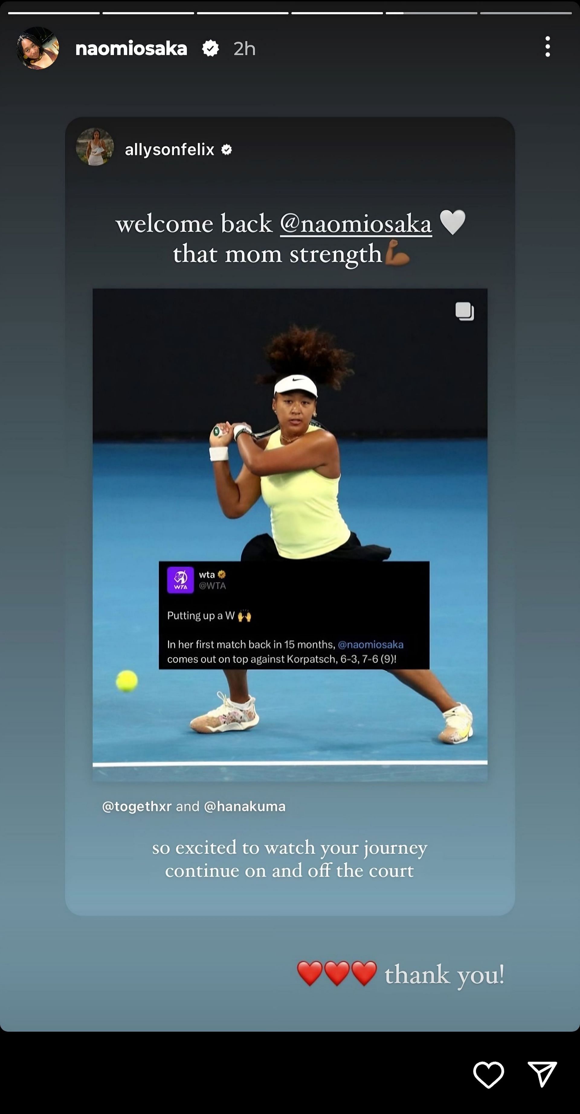 Naomi Osaka on Instagram