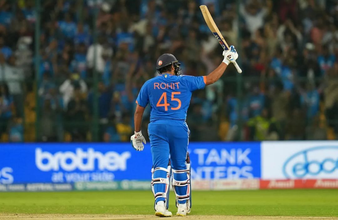 Rohit Sharma acknowledging his century vs Afghanistan 