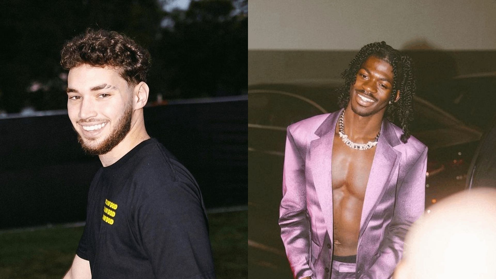 Adin Ross criticized Lil Nas X in his recent video. (Image via adinross and nasxroad/Instagram)