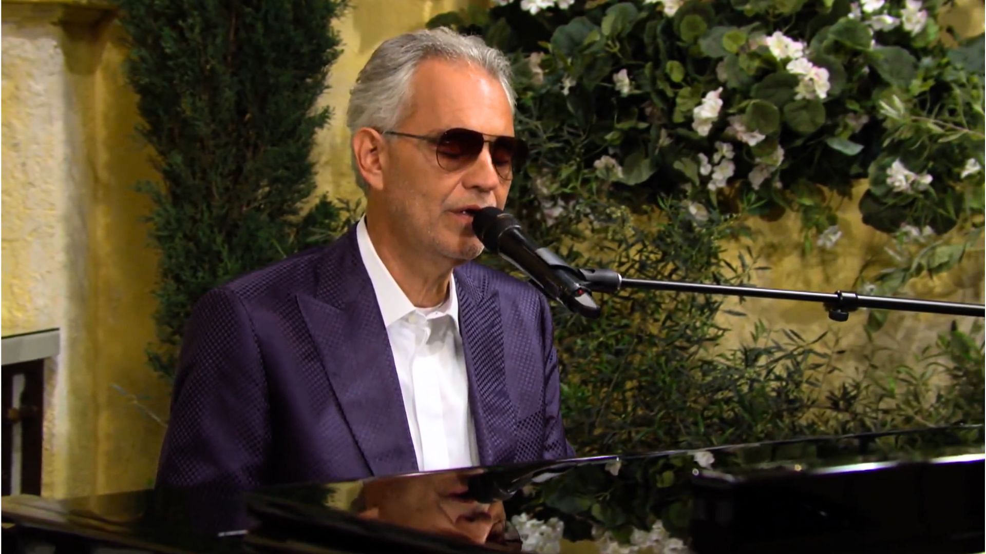 Bocelli&#039;s performance scene from the show (Image via CBS)